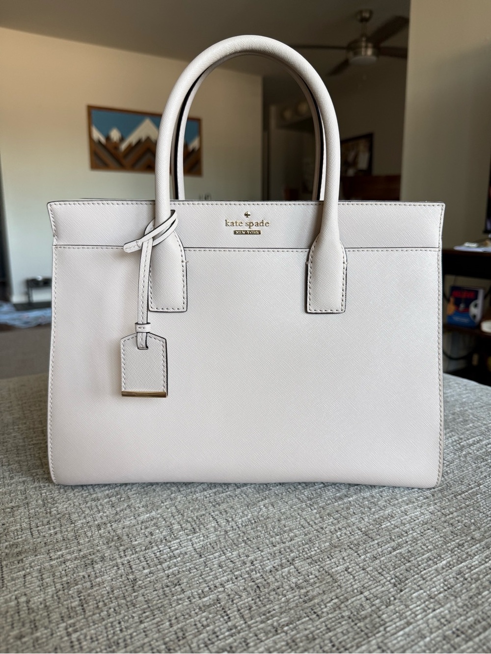 Kate Spade Light Pink Structured Pebble Leather Satchel